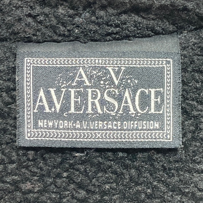 A.VERSACE ヴェルサーチ PVC ベンチコート 刺繍ロゴ ブラック sizeM