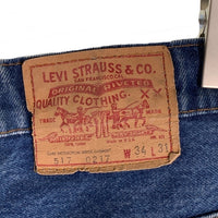 80's Levi's リーバイス 517-0217 ブーツカット デニムパンツ インディゴ USA製 赤タブ 閂黒 Size 34×31 福生店