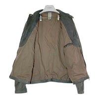 Delan デラン スタンドカラー レザージャケット グレー size54 瑞穂店