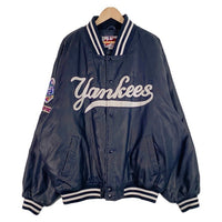 Majestic マジェスティック ニューヨーク・ヤンキース ナイロン スタジャン ネイビー 中綿 ワッペン ネイビー 韓国製 Size XXL 福生店