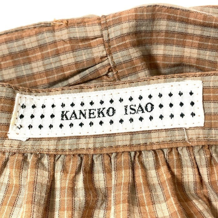 カネコイサオ 生成 ピンタック ピコフリル使い スカート/クリーニング済み カネコイサオ 生成 ピンタック ピコフリル使い スカート