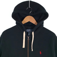 90's Polo By Ralph Lauren ポロ バイ ラルフローレン フード裏サーマル ジップアップパーカー フーディー ブラック Size M 福生店