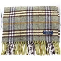 BURBERRY バーバリー ノバチェック ウールマフラー イングランド製 グリーン グレー 福生店