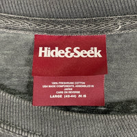 HIDE AND SEEK ハイドアンドシーク Heart And Dagger L/S Tee プリント 長袖 Tシャツ ロンT チャコール Size L 福生店