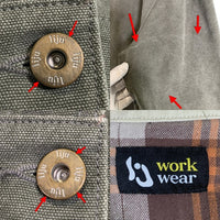 liju work wear ダック地 ジップアップジャケット ワーク モスグリーン Size S-M 相当 福生店