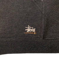 00's STUSSY ステューシー LA ハンドサインプリント プルオーバースウェットパーカー チャコールグレー Size S 福生店