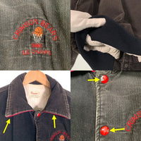 80's Rennoc レノック コーデュロイ スタジャン アワードジャケット スナップボタン 刺繡 ブラック Size L 福生店