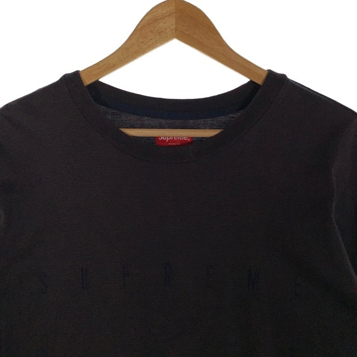 SUPREME シュプリーム 刺繡ロゴ ボーダー ロングスリーブTシャツ ネイビー Size M 福生店