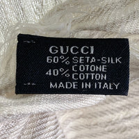 GUCCI グッチ ストール コットン シルク グレー×アイボリー 瑞穂店