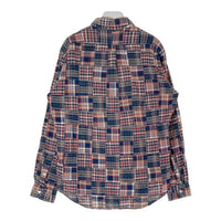 WAREHOUSE DUBBLE WORKS ウエアハウス ダブルワークス マドラスチェック パッチワーク 長袖シャツ ネイビーxレッド sizeL 瑞穂店