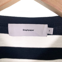 Graphpaper グラフペーパー クルーネック ボーダーTシャツ ブラック ホワイト GU223-70010B Size 2 福生店