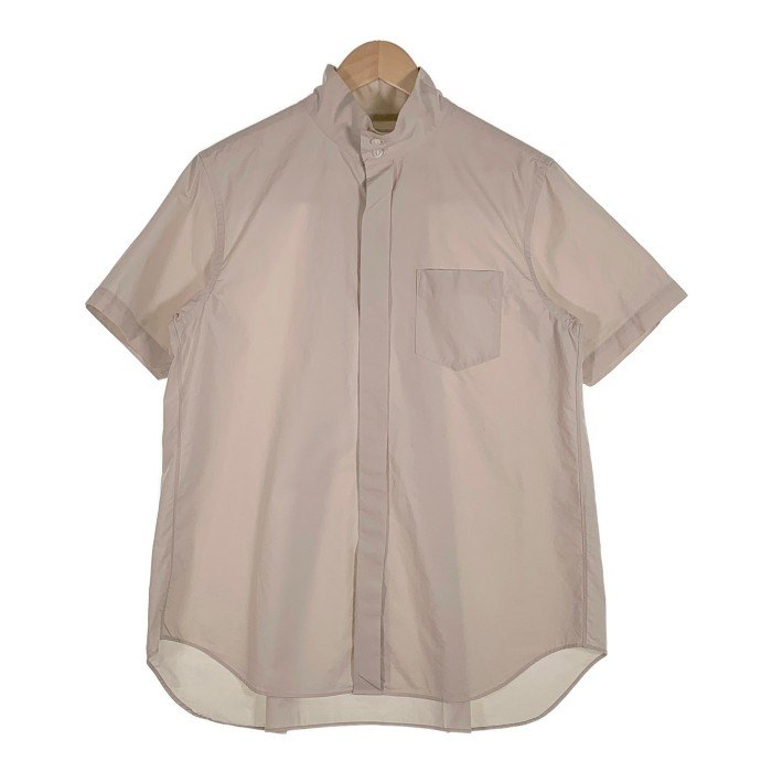 FUMITO GANRYU フミトガンリュウ BANDED COLLAR SHIRT バンドカラー 比翼 デザインシャツ ベージュ 半袖  Fu1-Sh-10 Size 2 福生店