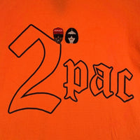 WORLD wide FAMOUS ワールドワイドフェイマス 2pac プリントTシャツ 刺繡 オレンジ Size XL 福生店