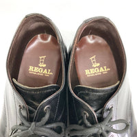 REGAL リーガル プレーントゥ 外羽根 レザーシューズ ブラック size26.5cm 瑞穂店