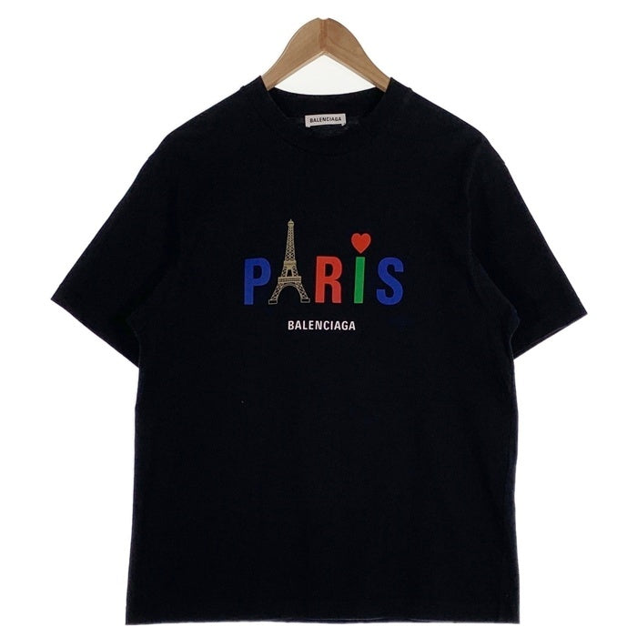 【BALENCIAGA】バレンシアガ ロゴ PARIS Tシャツ ブラック BALENCIAGA バレンシアガ 20SS Paris Tee プリントTシャツ