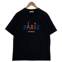 BALENCIAGA バレンシアガ 20SS Paris Tee プリントTシャツ ブラック FT18 594599 TGV43 Size XS 福生店