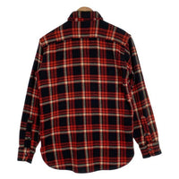 40's ウールシャツ マチ付 レッド ブラック ブランド不明 Size M 相当 福生店