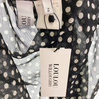 LOULOU WILLOUGHBY ルルウイルビー 212020-13 長袖ボウタイブラウス ドット ブラック size02 瑞穂店