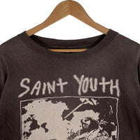 SAINT Mxxxxxx セントマイケル 21AW WIND AND SEA ウィンダンシー LS T-SHIRT ヴィンテージ加工 プリント ロングスリーブTシャツ フェードブラック SM-A21-0000-061 Size L 福生店