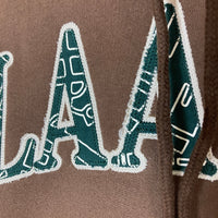 LAAMS ラームズ LOGO HOODIE ロゴワッペン プルオーバースウェットパーカー ブラウン Size XXL 瑞穂店