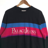 PALACE パレス 17FW Palace Jean 刺繍 クルーネック スウェット ブラック ピンク ブルー Size L 福生店