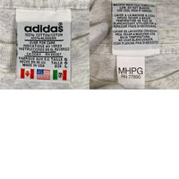 80's adidas アディダス ロゴプリント Tシャツ 両面 グレー 万国旗タグ USA製 Size L 福生店
