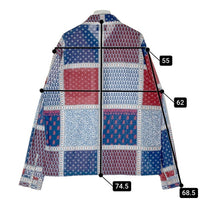 STUSSY ステューシー バンダナ柄 長袖シャツ レッド×ブルー sizeXL 瑞穂店