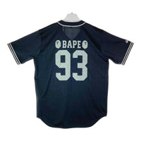 A BATHING APE アベイシングエイプ× Majestic マジェスティック 001SHE301912X ベースボールシャツ ブラック size2XL 瑞穂店