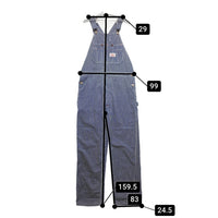 ROUND HOUSE ラウンドハウス LOT45 ヒッコリー オーバーオール インディゴ×ホワイト size32×34 瑞穂店