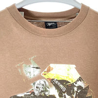 STUSSY ステューシー international stussy tribe コラージュペイント Tシャツ ブラウン sizeL 瑞穂店