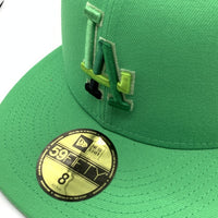 New Era ニューエラ 59FIFTY MLB ロサンゼルス・ドジャース ベースボールキャップ 1988ワールドシリーズワッペン ライムグリーン Size 8 (63.5cm) 福生店