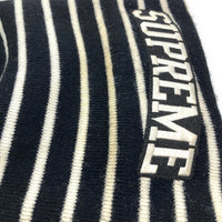 Supreme シュプリーム Team Stripe Beanie ニット帽 ビーニー ブラック×ホワイト 瑞穂店