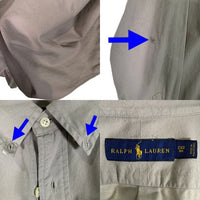 RALPH LAUREN ラルフローレン コットン ボタンダウンシャツ ライトグレー Size 2XB 福生店