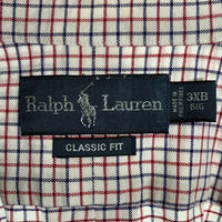 Ralph Lauren ラルフローレン CLASSIC FIT チェック ボタンダウンシャツ ホワイト レッド ネイビー Size 3XB 福生店