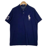 POLO RALPH LAUREN ポロラルフローレン CUSTOM SLIM FIT ビッグポニー 鹿の子 ポロシャツ 半袖 ネイビー Size XL 福生店