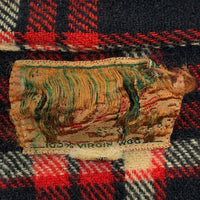 40's ウールシャツ マチ付 レッド ブラック ブランド不明 Size M 相当 福生店