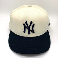 90's New Era ニューエラ 59FIFTY MLB ニューヨーク・ヤンキース 2トーン ウールベースボールキャップ ホワイト ネイビー USA製 Size 7 3/8 (58.7cm) 福生店