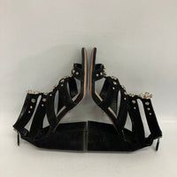 PRADA プラダ 花柄金具 グラディエーターサンダル ブラック size37・1/2 瑞穂店