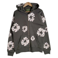 DENIM TEARS デニムティアーズ 24SS Rhinestone Cotton Wreath Zip Hoodie ラインストーン コットンリース ジップフーディ スウェットパーカー ヴィンテージブラック Size M 福生店