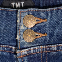 TMT ティーエムティー 19AW SWEATLIKE-INDIGO DENIM TRACK PANT スウェットデニムトラックパンツ インディゴ ダメージ/ペンキ加工 TPT-F1903 Size L 福生店