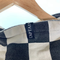 CAPTAINS HELM キャプテンズヘルム 24SS CHECKER HOODIE チェッカーフラッグ プルオーバースウェットパーカー ウォッシュ加工 ブラック ホワイト Size L 福生店