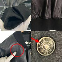 Schott ショット Leather Varsity Jacket 羊革 レザー ヴァーシティー ジャケット ブラック 7571 USA製 Size 38 福生店