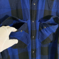 B&Y UNITED ARROWS ユナイテッドアローズ ブロックチェック ウエスタンシャツ ブルー 1226-173-0045 厚手 Size M 福生店
