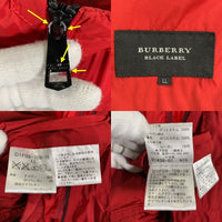BURBERRY BLACK LABEL バーバリーブラックレーベル ナイロン ジップアップジャケット レッド D1F09-709-16 Size LL 福生店