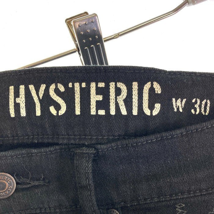 HYSTERIC GLAMOUR ヒステリックグラマー 02191AP10 ダメージ加工パンツ ストレッチデニムスキニースリムパンツ ブラック  sizeW30 瑞穂店