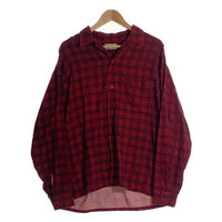 60's Sandy Mac Donald サンディマクドナルド オープンカラーフランネルチェックシャツ レッド Size L 福生店