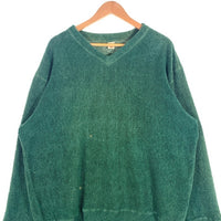 90's STUSSY ステューシー パイル地 Vネックトレーナー グリーン Size M 福生店