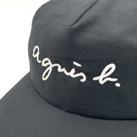 80-90's agnes b. アニエスベー 刺繡ロゴ 5パネルキャップ ブラック 台湾製 福生店