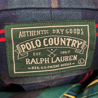 POLO COUNTRY RALPH LAUREN ポロカントリー ラルフローレン 両ポケット タータンチェック 長袖シャツ グリーン sizeL 瑞穂店