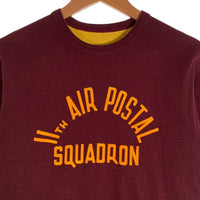 WAREHOUSE ウエアハウス 11TH AIR POSTAL SQUADRON リバーシブル Tシャツ ボルドー イエロー Size M 福生店
